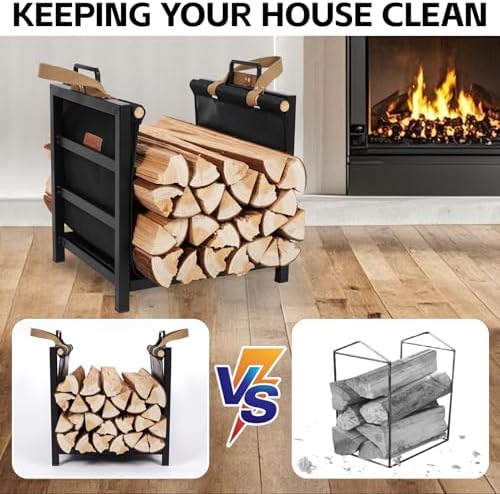 firewood rack indoor outdoor with firewood carrier, fireplace, package contents