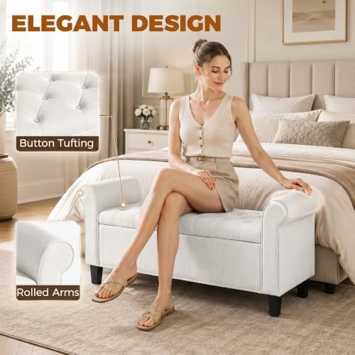homcom 47" storage ottoman end of bed bench, package contents