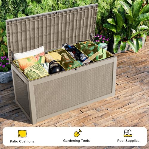 320 gallon waterproof outdoor storage box, uv resistant, package contents