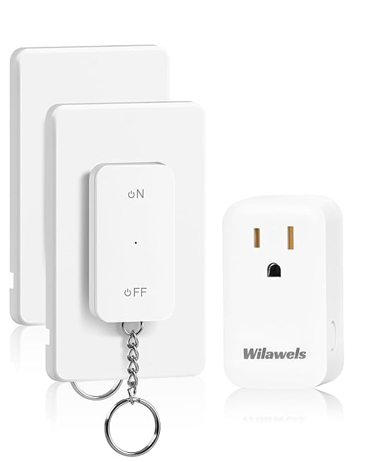 Remote Control Outlet with Two Switches, WILAWELS Wireless Light Switch with - Image 9