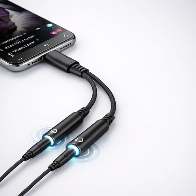 Mizi USB C to Dual 3.5mm Headphone Splitter, 2-Port Audio Adapter - Image 3