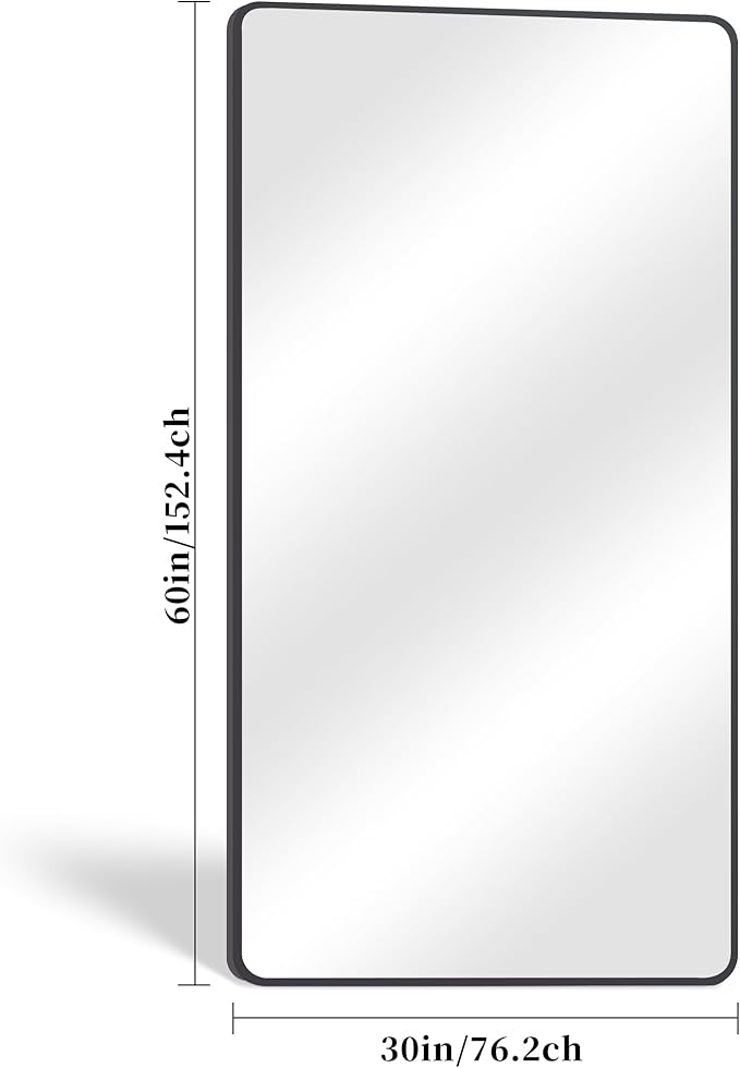 30" x 60"Bathroom Mirror, Matte Black Wall Mirror - Image 5
