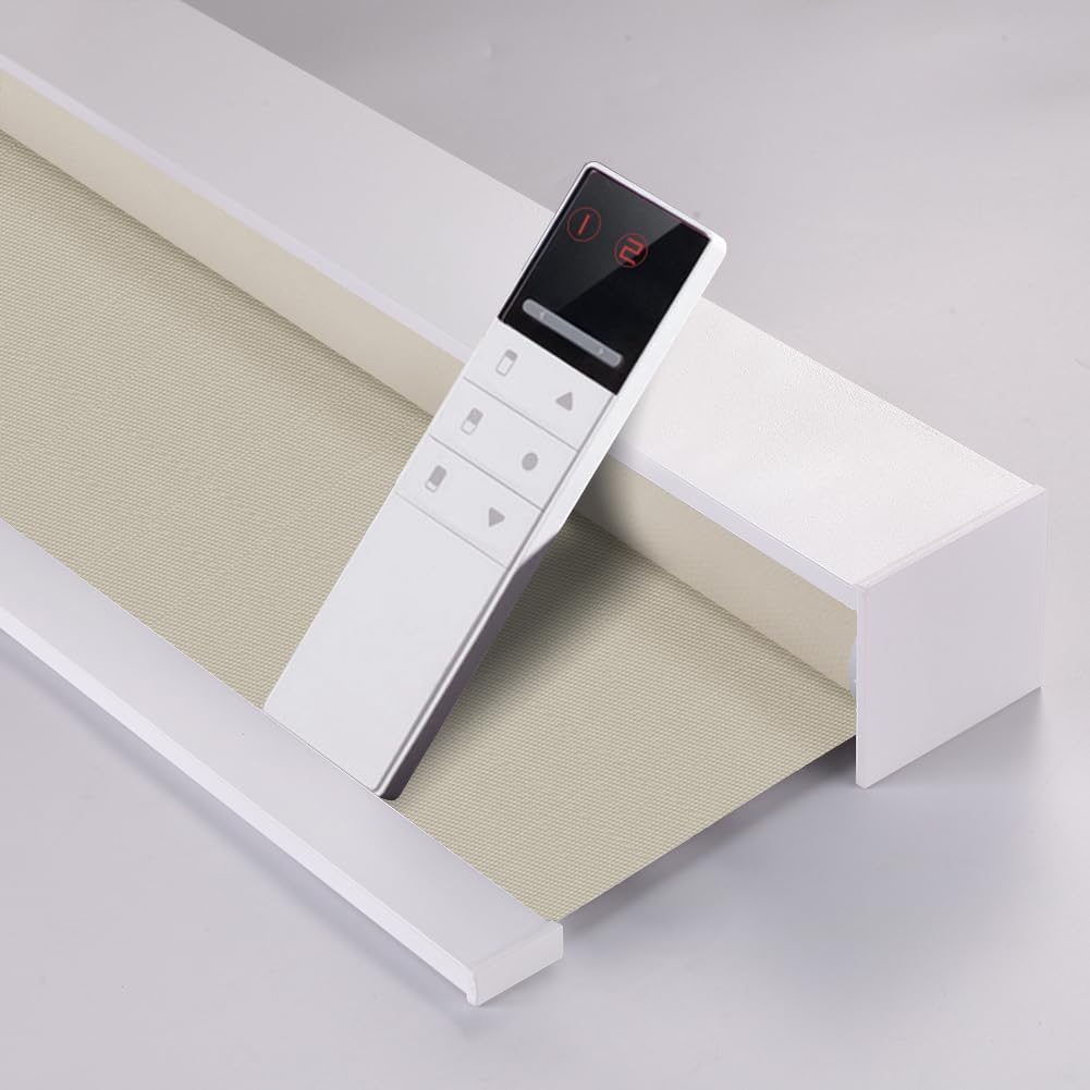 ZSHINE Motorized Blackout Window Blinds Customize Width Remote Control