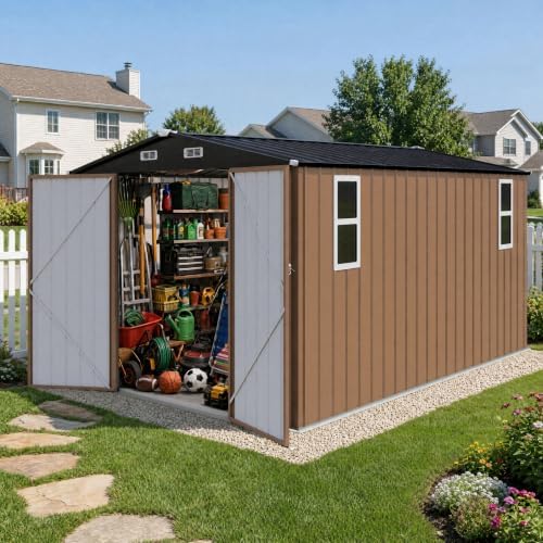 lausaint home 10 x 12 ft outdoor storage on a desk or shelf