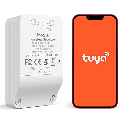 Smart Wi-Fi Light Switch, 2 Channels Linptech Wireless Relay Switch Tuya App by linbell