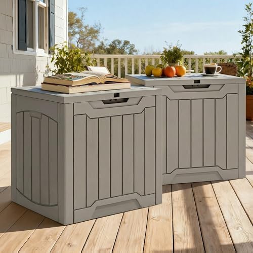 yitahome 31 gallon outdoor storage box, side view