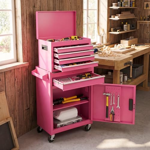 dreamade 5-drawer tool chest combo, rolling tool cabinet, view 9