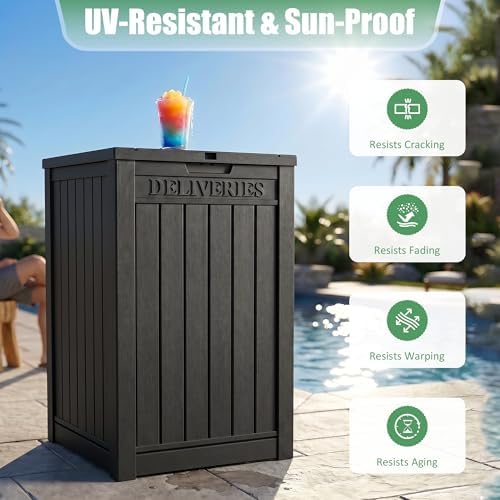 easyup package delivery boxes for outside, 90 gallon, close-up detail
