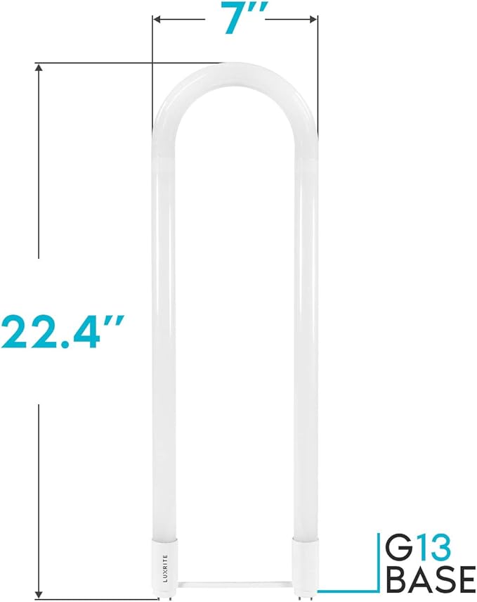 LUXRITE U Bend LED Tube Light, T8 T12, 3000K Soft White, 2000 Lumens, - Image 5