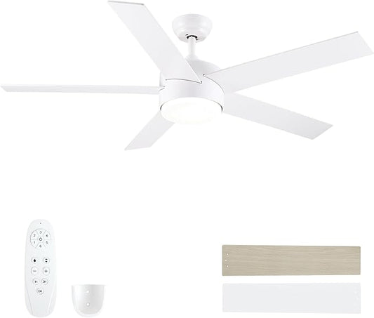 POCHFAN 52 inch White Ceiling Fans by POCHFAN