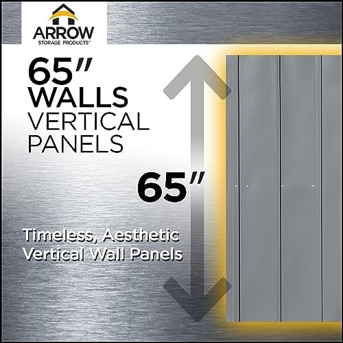 arrow classic metal shed, 12 x 12, flute, side view