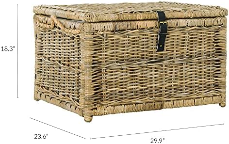 happimess caden collapsible wicker storage trunk chest 30", package contents