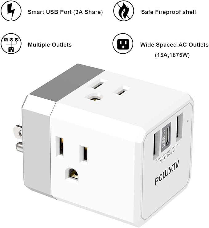 Cruise Ship Essentials, 3-Side Outlet Splitter - Image 2