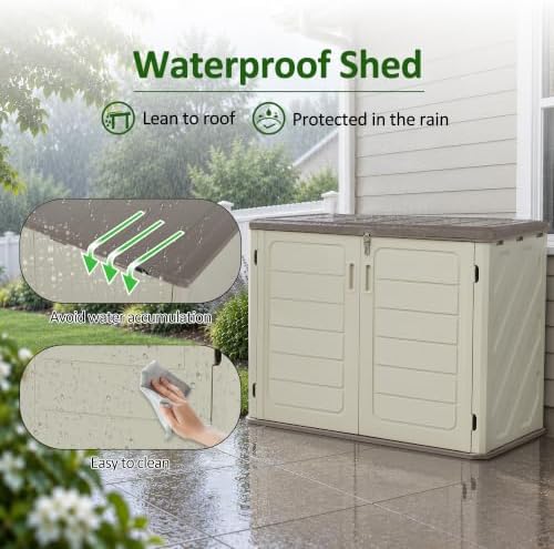 macrout 25 cu ft outdoor storage cabinet with, side view