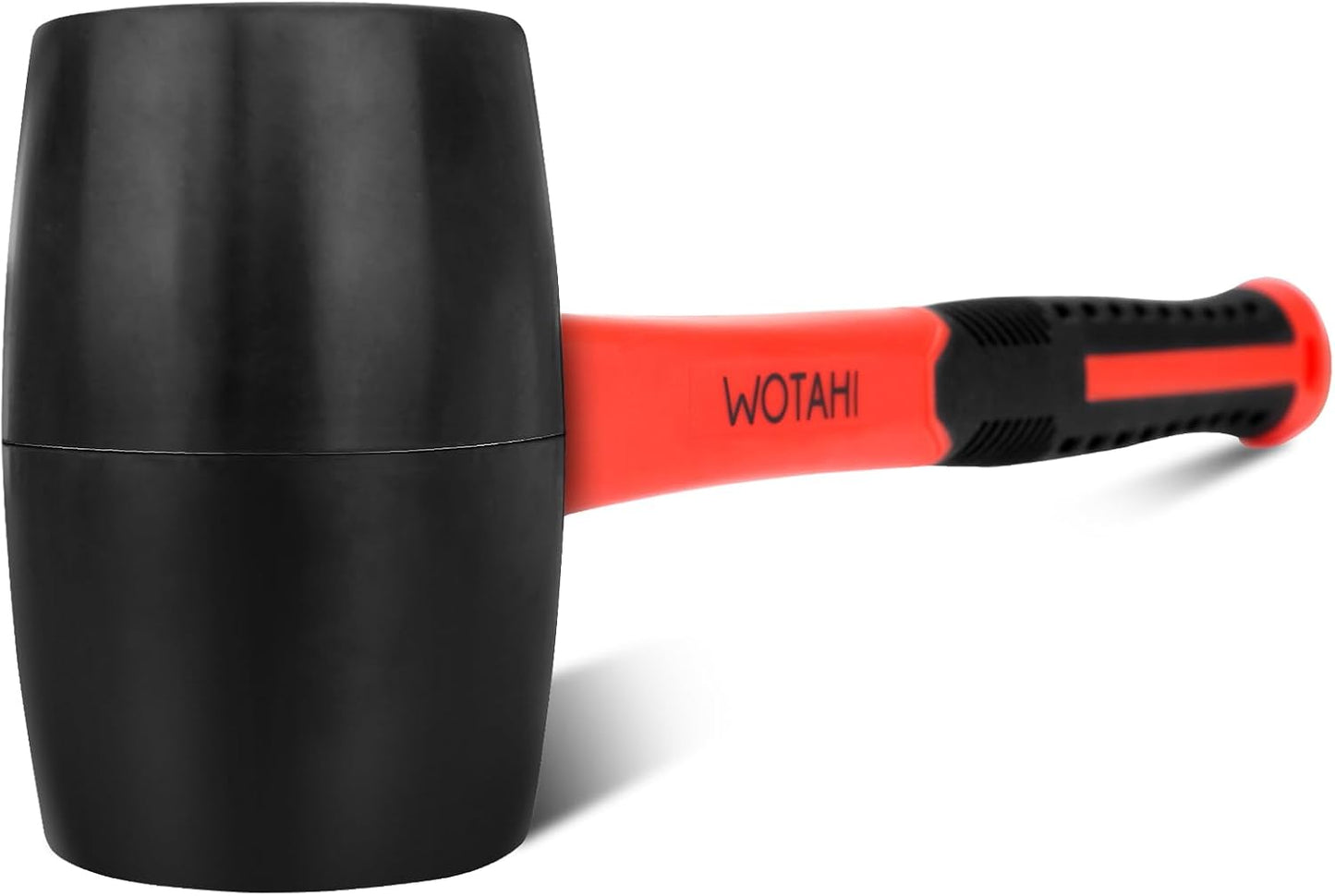 16 oz Rubber Mallet Hammer | Double Faced Solid Head and Soft Grip Fiberglass Handle