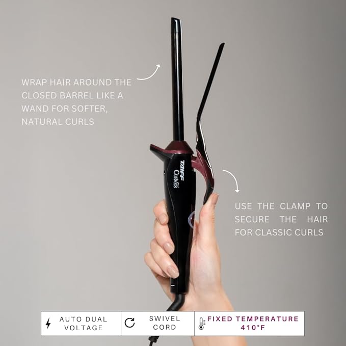 TAIFF Curves Professional Black Titanium Curling Iron – High-Performance Hair - Image 5