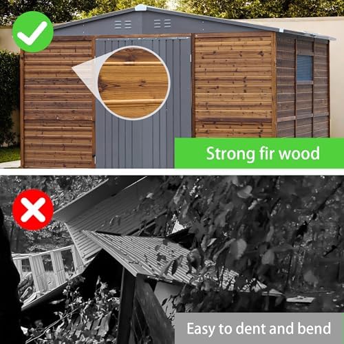 10x8 ft outdoor wood & metal storage shed, package contents