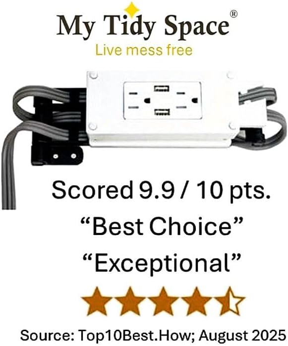 My Tidy Space Low Profile PD30W USB-C 15 Amp in Drawer Docking Station Outlet - Image 2