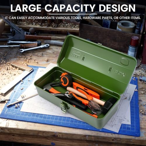 15 inch metal tool box with lock, package contents
