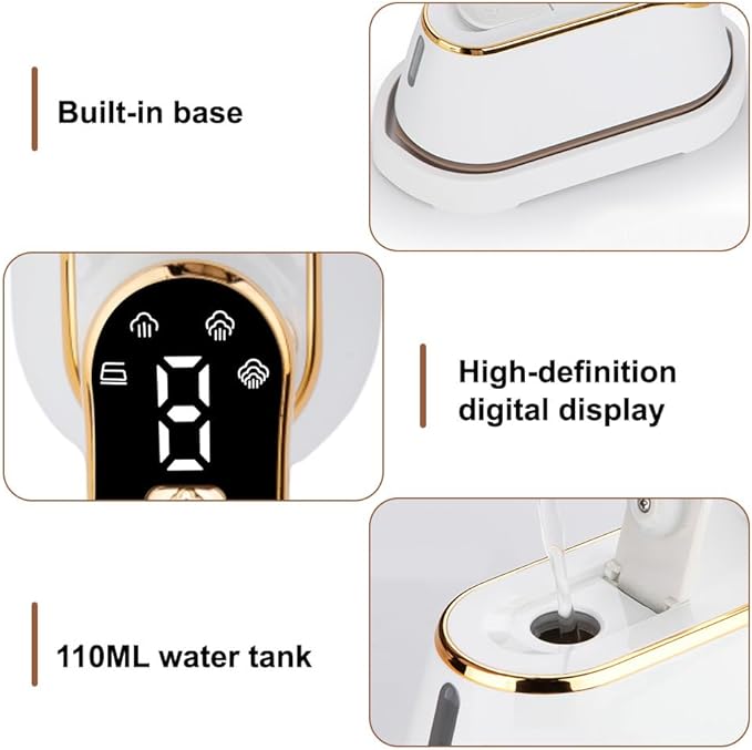 Steamer Iron, 3-speed Adjustment Electric Ironing Machine 180° Rotatable Wet & - Image 3