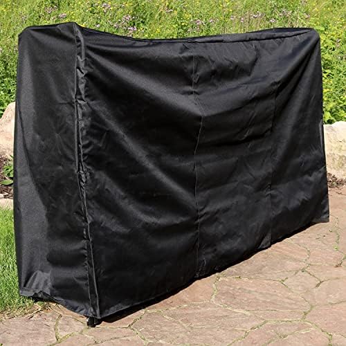 sunnydaze 6-foot firewood log rack cover, black showing dimensions