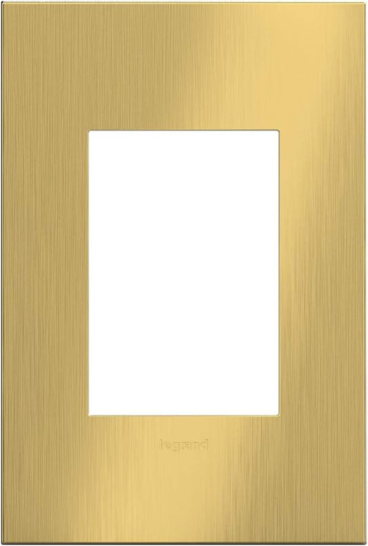 Legrand adorne Brushed Satin Brass, 1-Gang + Wall Plate, AWC1G3BSB4 by adorne