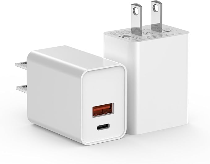USB C Charger Block, 20W Dual Port Type C Fast Wall Charging Head, Power by KOCORE