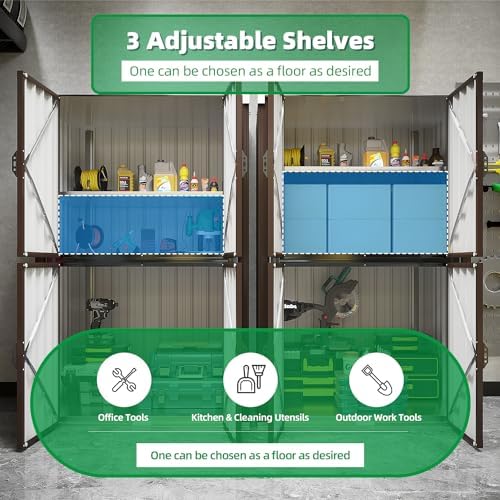 aecojoy outdoor storage cabinet waterproof, 70'' large vertical, close-up detail