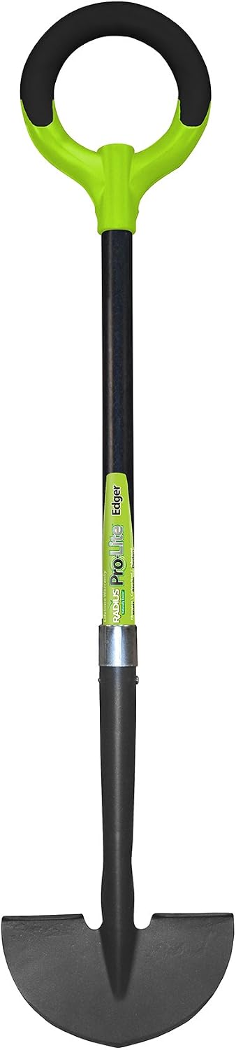 25602 Pro-Lite Ergonomic Carbon Steel Edger & Fiskars Ergo Gardening Hand Trowel - Ergonomic Handle Design with Hang Hole - Heavy Duty Garden Tool for Digging