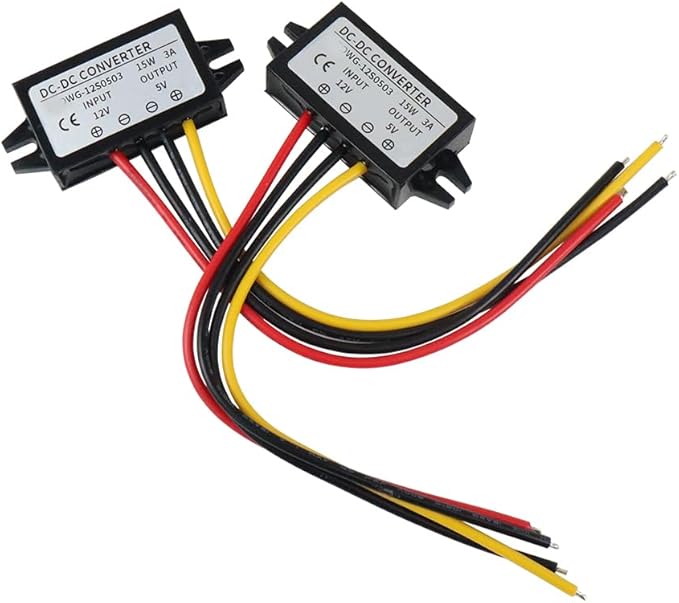 2Pcs DC 12/24V to 5V Converter 3A 15W, Step Down Converter, Voltage Reducer by Minhoown