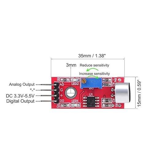 DAOKI 5PCS Microphone Sound Sensor Module AVR PIC High Sensitivity Voice - Image 5