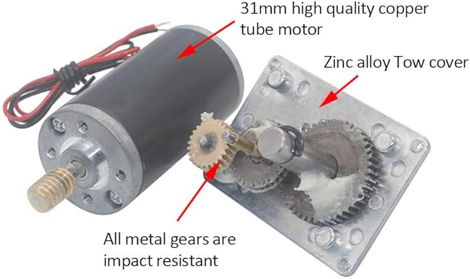 Reversible Gear Motor, DC 24V 8mm Shaft Gear Motor High Torsion Metal - Image 6