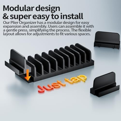 magnetic pliers organizer for tool boxdrawer, modular plier, close-up detail