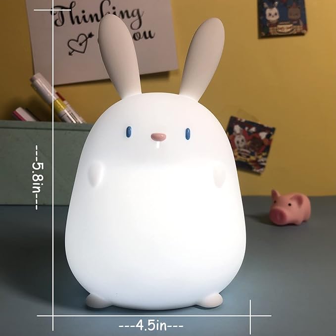 LEDHOLYT LED Cute Rabbit Night Light, Cute Silicone Bunny Lamp and Animal - Image 5