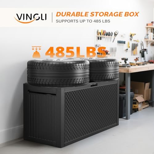 vingli 90 gallon lockable durable outdoor storage box, package contents