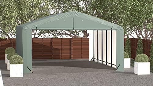 shelterlogic sheltertube garage & storage shelter, 20' x shown in use