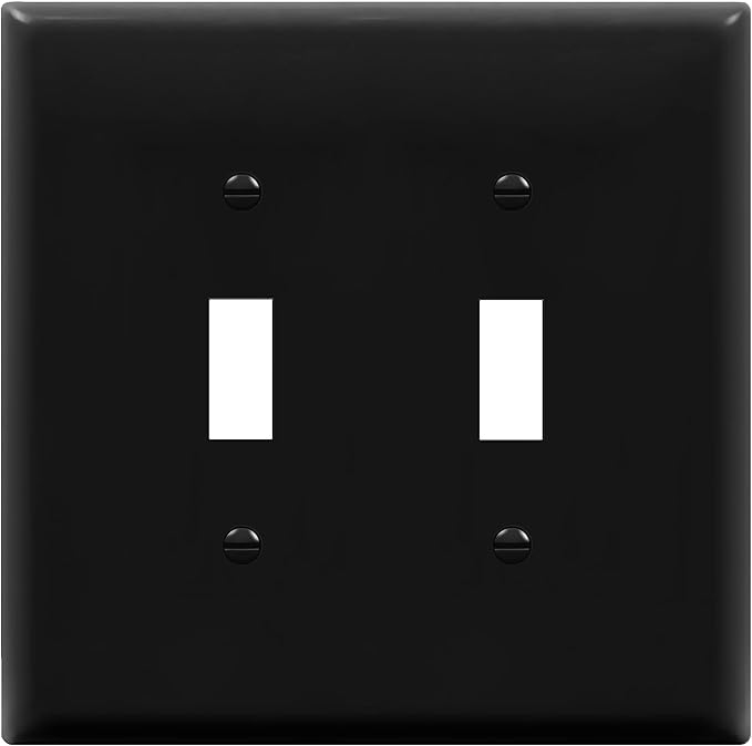 ENERLITES Double Light Wall, Toggle Switch Plate, 2-Gang Mid-Size 4.88" x 4.92" by Enerlites