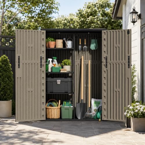 addok 57 cu.ft outdoor storage shed,resin storage cabinet, package contents