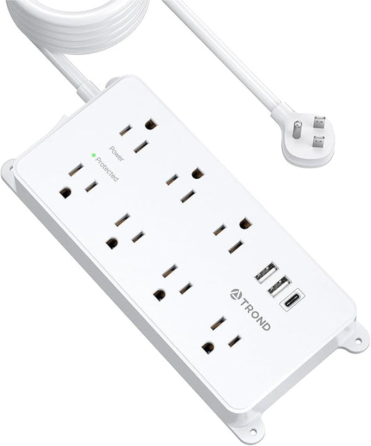 TROND Surge Protector Power Strip Flat Plug, 15ft Long Extension Cord, 7 by TRONDOfficial