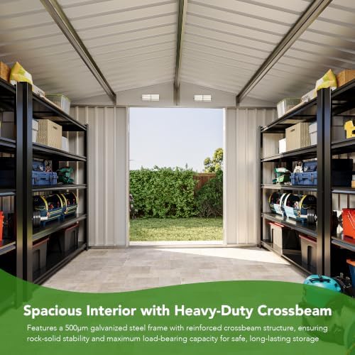 mxv 12 x 10ft outdoor storage shed, metal, package contents