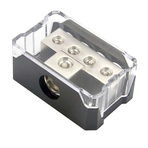 RKURCK 4 Way Power Distribution Block, 0/2/4 AWG Gauge in, 4/8/10 Gauge Out - Image 2