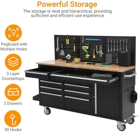 garvee rolling tool chest, 61 in garage 10, close-up detail