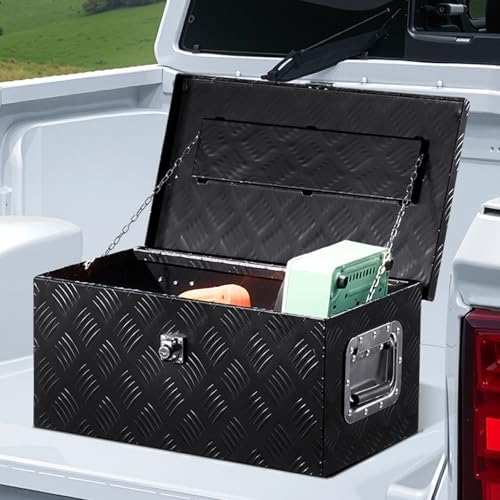 vevor heavy duty aluminum truck bed tool box, front angle view