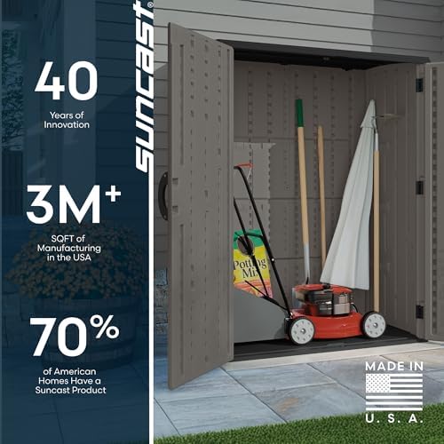 suncast 54 cu ft medium vertical storage shed, view 10