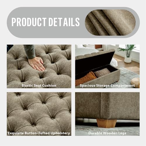 chifee & vingol 60" ottoman with storage oversized, close-up detail
