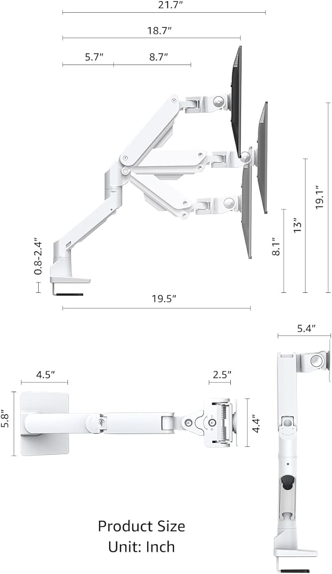 BEWISER Heavy Duty Monitor Arm Mount - Image 9