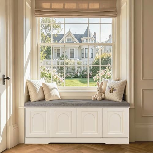 dinzi lvj shoe storage bench with cushion, door showing dimensions