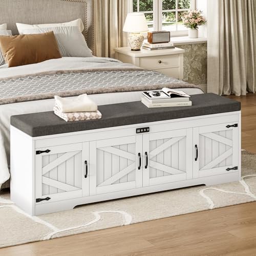 uposoja 60“ farmhouse shoe storage bench with deodorizing on a desk or shelf