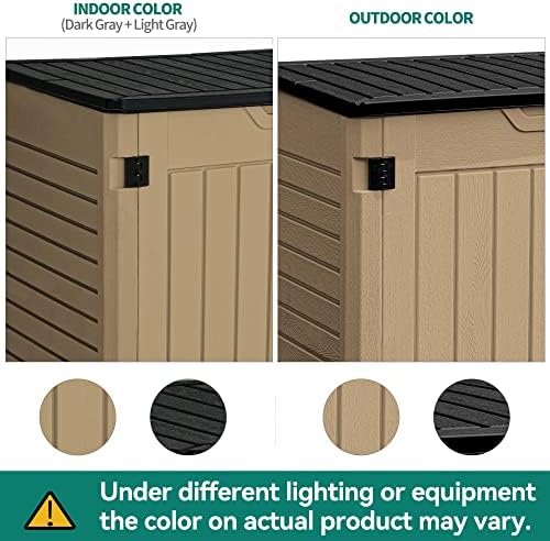 yitahome outdoor resin storage sheds, 39 in height, front angle view