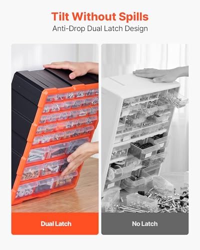 vevor 39-drawer storage organizer, plastic, drawer storage cabinet, front angle view